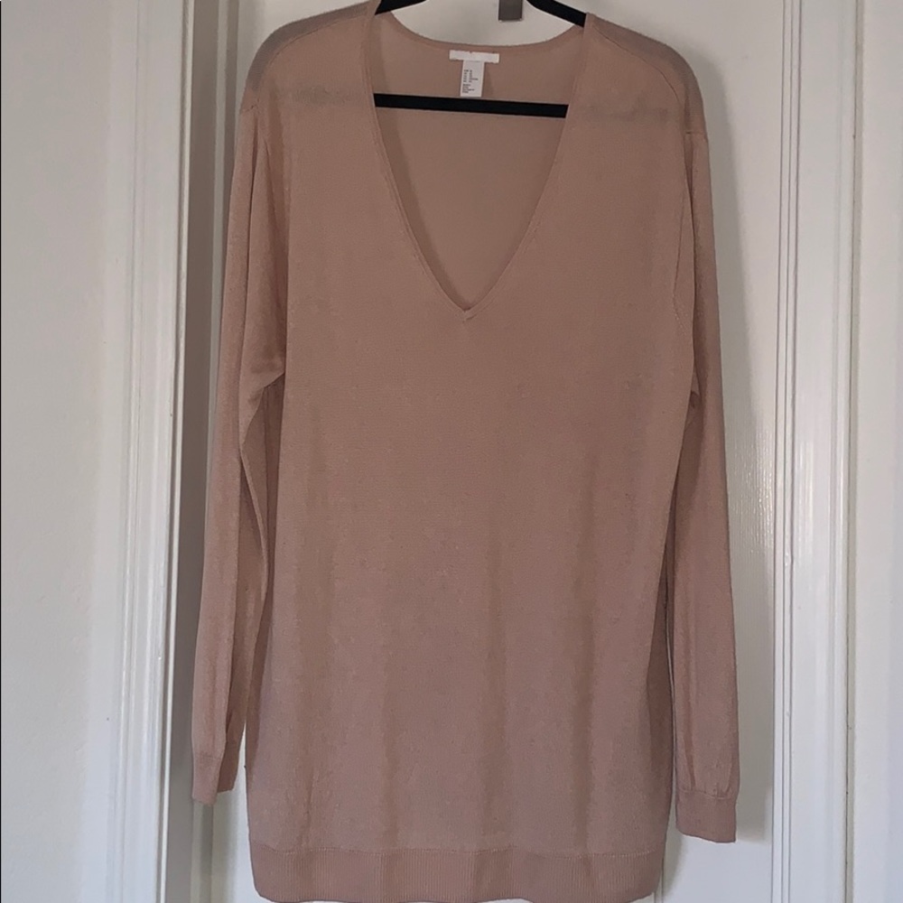 H&M Peach Tunic Sweater Oversized